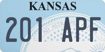 KS license plate 201APF