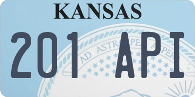 KS license plate 201API