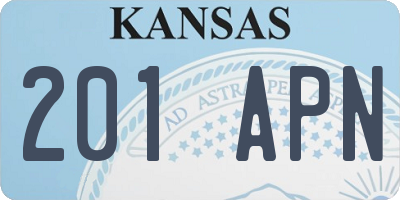 KS license plate 201APN