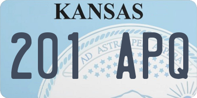 KS license plate 201APQ