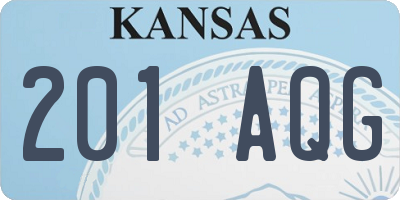 KS license plate 201AQG