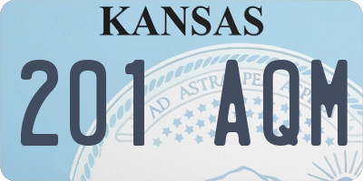 KS license plate 201AQM