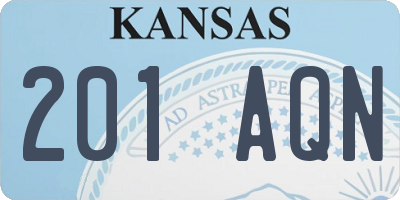 KS license plate 201AQN