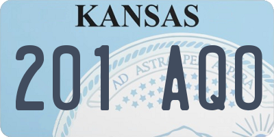 KS license plate 201AQO