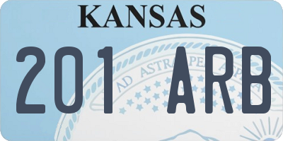 KS license plate 201ARB