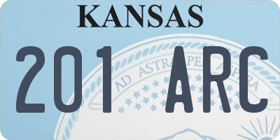 KS license plate 201ARC