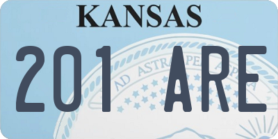 KS license plate 201ARE