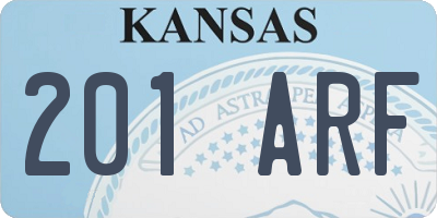 KS license plate 201ARF