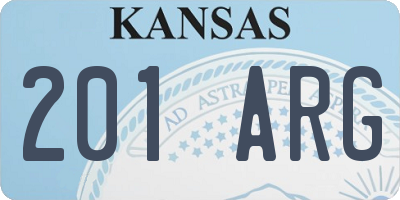 KS license plate 201ARG