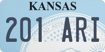 KS license plate 201ARI