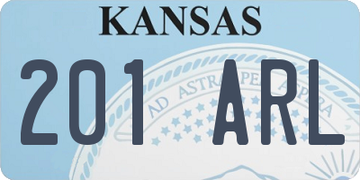KS license plate 201ARL