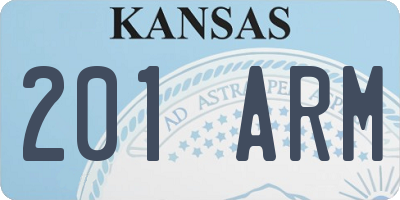 KS license plate 201ARM