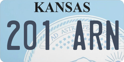 KS license plate 201ARN