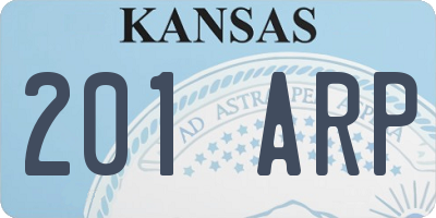 KS license plate 201ARP