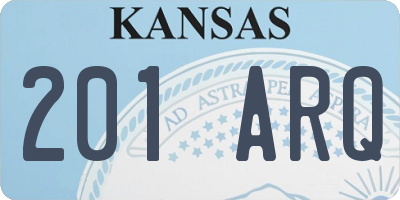 KS license plate 201ARQ