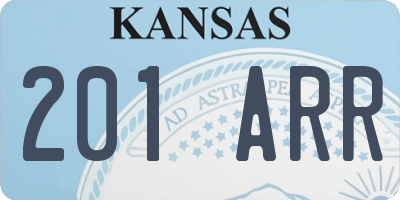KS license plate 201ARR