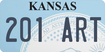 KS license plate 201ART