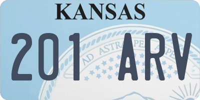 KS license plate 201ARV