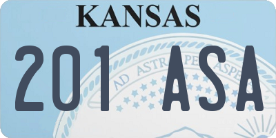 KS license plate 201ASA