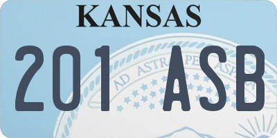 KS license plate 201ASB