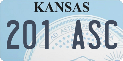 KS license plate 201ASC