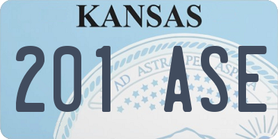 KS license plate 201ASE