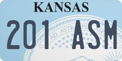 KS license plate 201ASM