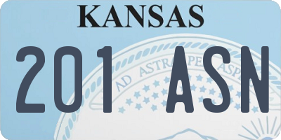 KS license plate 201ASN