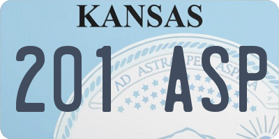KS license plate 201ASP