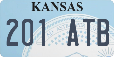 KS license plate 201ATB