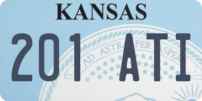 KS license plate 201ATI