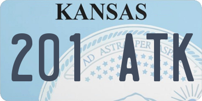 KS license plate 201ATK