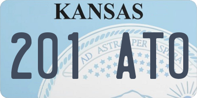 KS license plate 201ATO
