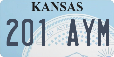 KS license plate 201AYM