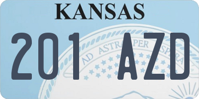 KS license plate 201AZD