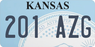 KS license plate 201AZG