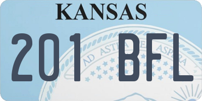 KS license plate 201BFL