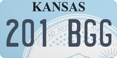 KS license plate 201BGG