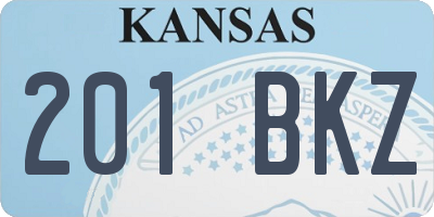 KS license plate 201BKZ