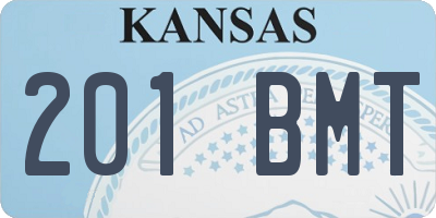 KS license plate 201BMT