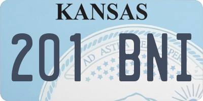 KS license plate 201BNI