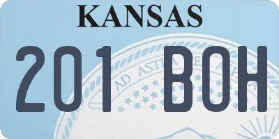 KS license plate 201BOH