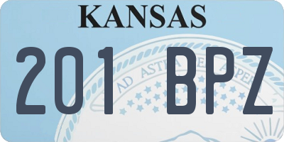 KS license plate 201BPZ