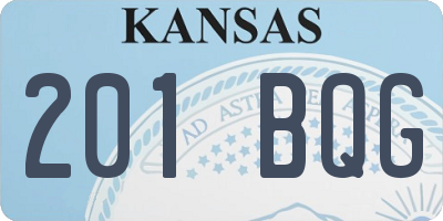 KS license plate 201BQG