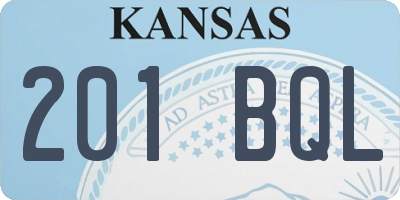 KS license plate 201BQL