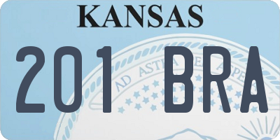 KS license plate 201BRA