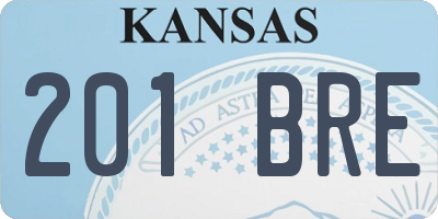 KS license plate 201BRE