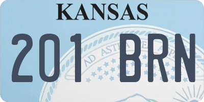 KS license plate 201BRN