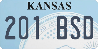 KS license plate 201BSD