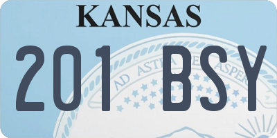 KS license plate 201BSY